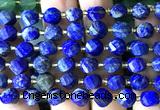 CTW588 15 inches 8mm faceted & twisted S-shaped lapis lazuli beads