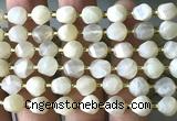 CTW601 15 inches 8mm faceted & twisted S-shaped grey moonstone beads