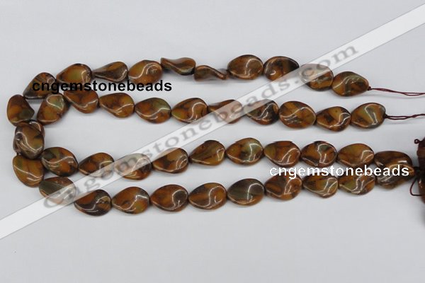 CTW62 15.5 inches 13*18mm twisted oval jasper gemstone beads