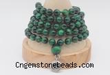 GMN1229 Hand-knotted 8mm, 10mm green tiger eye 108 beads mala necklaces with charm