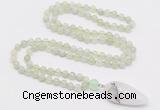 GMN4017 Hand-knotted 8mm, 10mm New jade 108 beads mala necklace with pendant