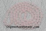 GMN482 Hand-knotted 8mm, 10mm rose quartz 108 beads mala necklaces