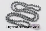 GMN4892 Hand-knotted 8mm, 10mm eagle eye jasper 108 beads mala necklace with pendant