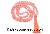 GMN8401 8mm, 10mm cherry quartz 27, 54, 108 beads mala necklace with tassel