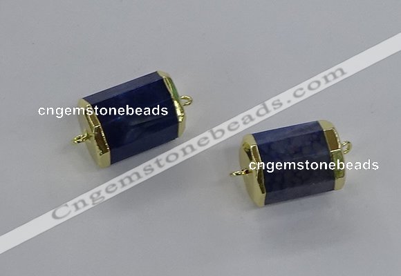 NGC1266 15*20mm faceted tube agate gemstone connectors wholesale