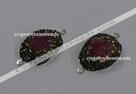 NGC1387 18*25mm freeform druzy agate connectors wholesale