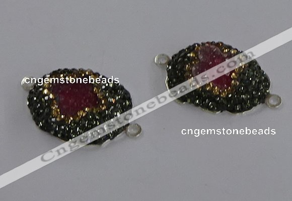 NGC1406 18*25mm freeform druzy agate connectors wholesale