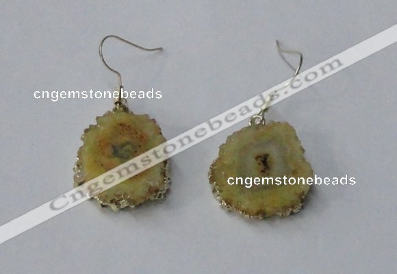 NGE129 18*20mm - 20*25mm freeform druzy agate gemstone earrings