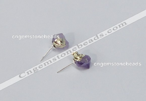 NGE164 4*6mm – 5*8mm freeform lavender amethyst earrings