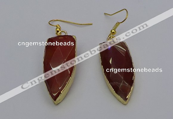 NGE5068 12*35mm - 15*40mm arrowhead red rabbit hair pendants