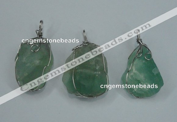 NGP1293 18*30mm – 25*35mm nuggets green fluorite pendants