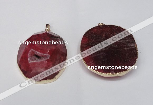 NGP1527 50*55mm - 55*60mm freeform druzy agate pendants