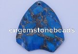 NGP239 39*45mm dyed golden turquoise & pyrite gemstone pendants