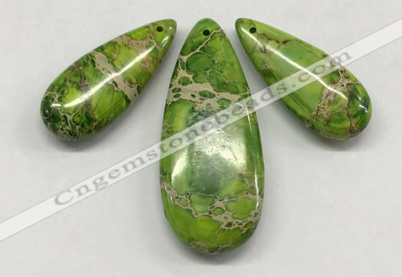 NGP264 15*30mm - 20*50mm flat teardrop sea sediment jasper pendants set