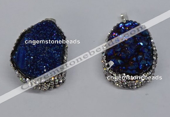 NGP3094 25*35mm – 30*40mm freeform druzy agate pendants