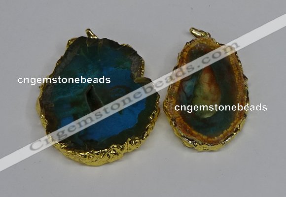 NGP3486 40*50mm - 50*65mm freeform druzy agate gemstone pendants