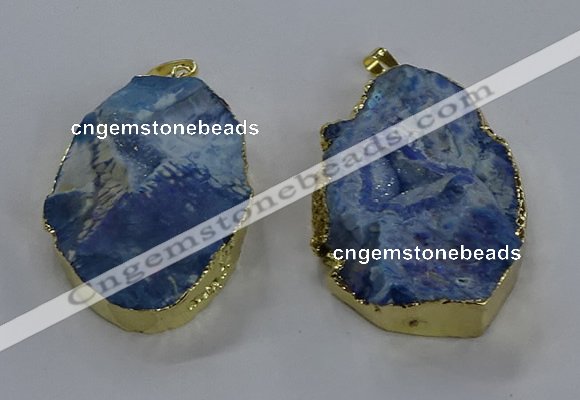 NGP3760 30*40mm - 40*50mm freeform druzy agate pendants