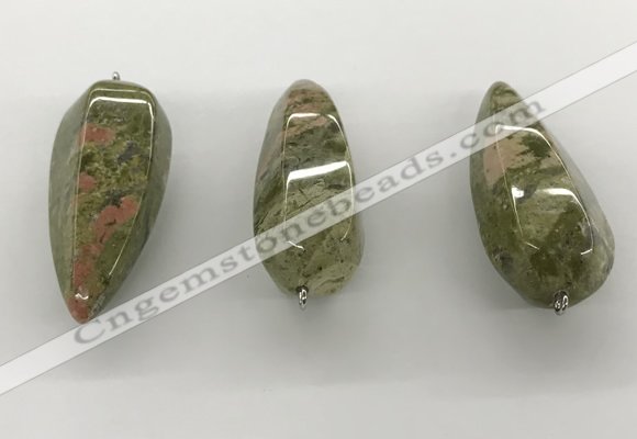 NGP5555 14*40mm - 23*58mm teardrop unakite gemstone pendants