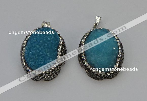 NGP6144 25*35mm freeform durzy quartz pendants wholesale