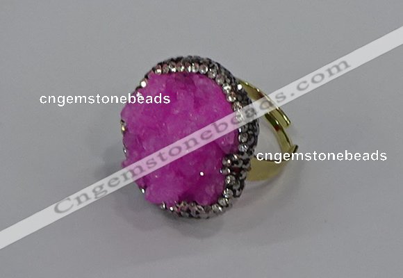 NGR1003 26mm - 28mm coin druzy quartz rings wholesale