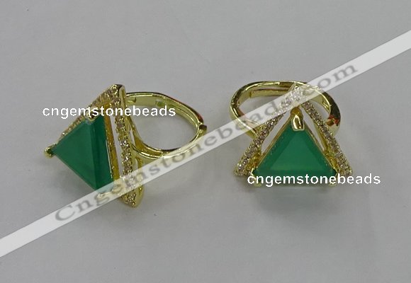 NGR275 14*14mm triangle agate gemstone rings wholesale