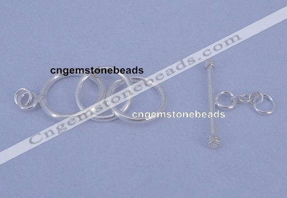 SSC15 5pcs 12mm - 14mm donut 925 sterling silver toggle clasps