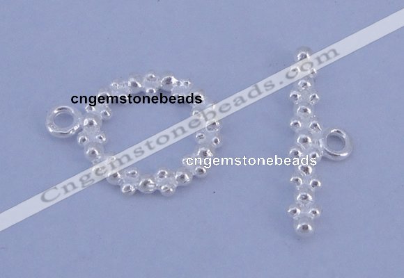 SSC22 5pcs 11mm donut 925 sterling silver toggle clasps